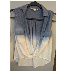 Women's Ombre Blue/White Tank - Small